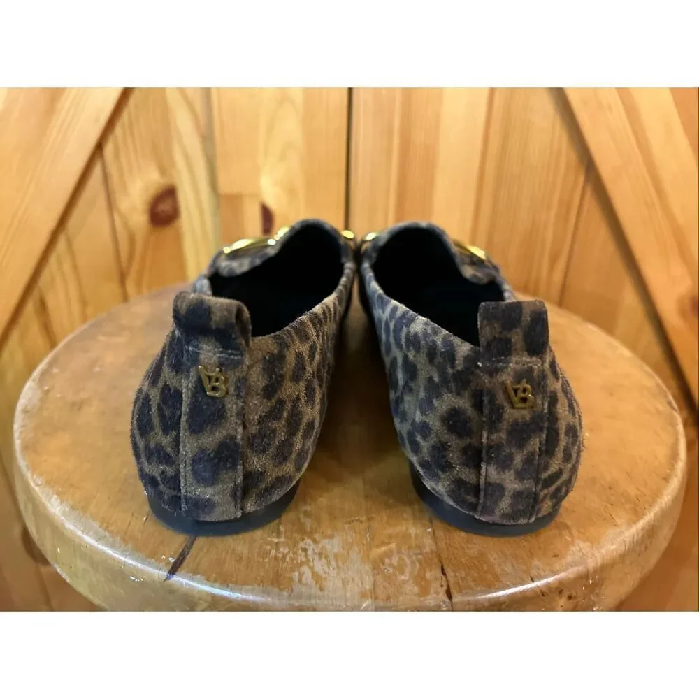 Veronica Beard Champlain Suede Chain Leopard Loafers Size 8M